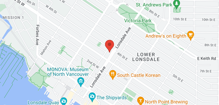 map of 105 345 LONSDALE AVENUE